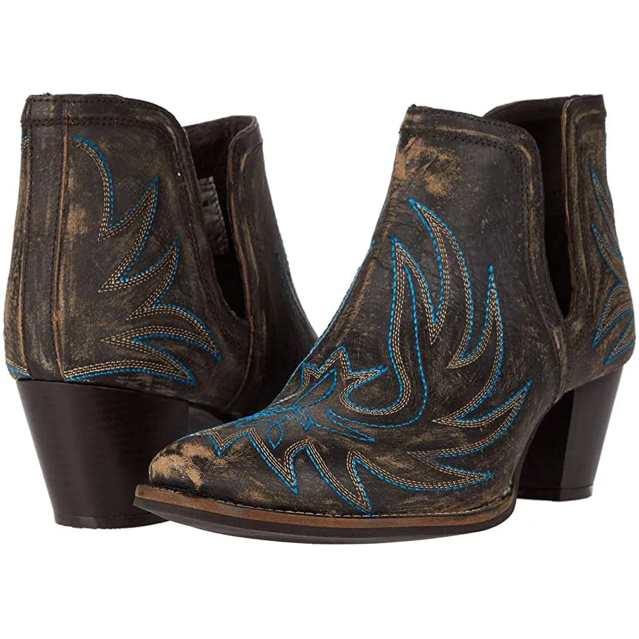 09-021-0981-2597 BR Burnished Leather Ankle Boots, Brown