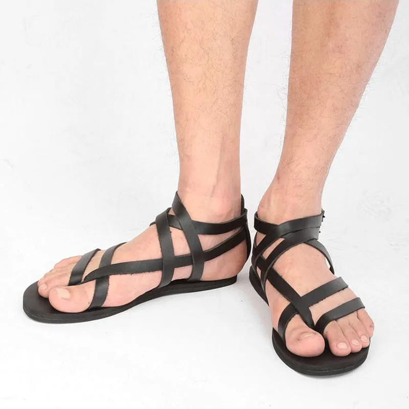 2020 New Men Sandals Men Summer Shoes Leather Roman Sandals Shoes Soft Comfortable Zapatos Mujer Gla