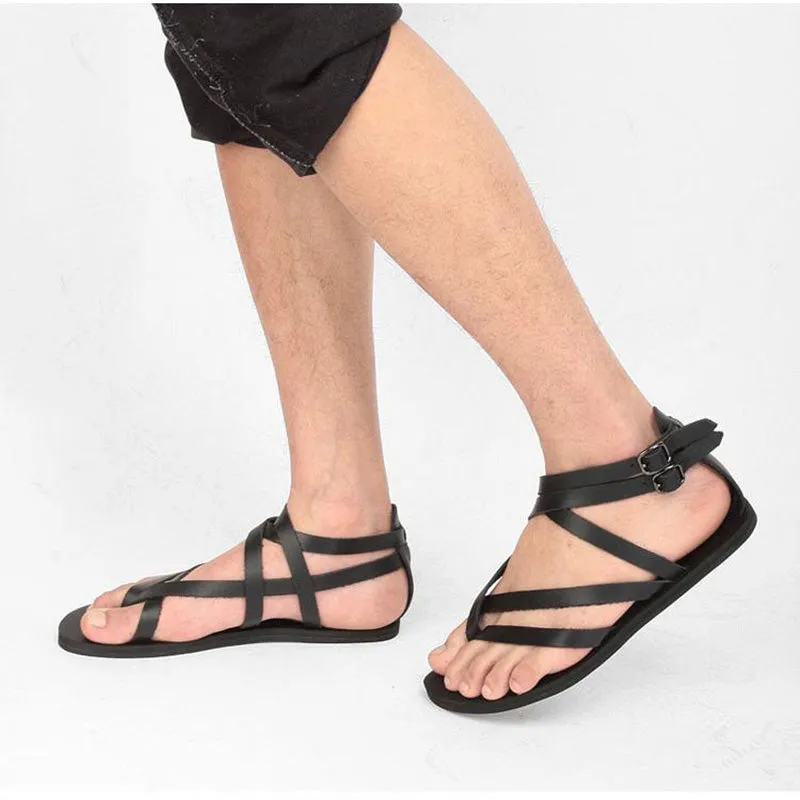 2020 New Men Sandals Men Summer Shoes Leather Roman Sandals Shoes Soft Comfortable Zapatos Mujer Gla