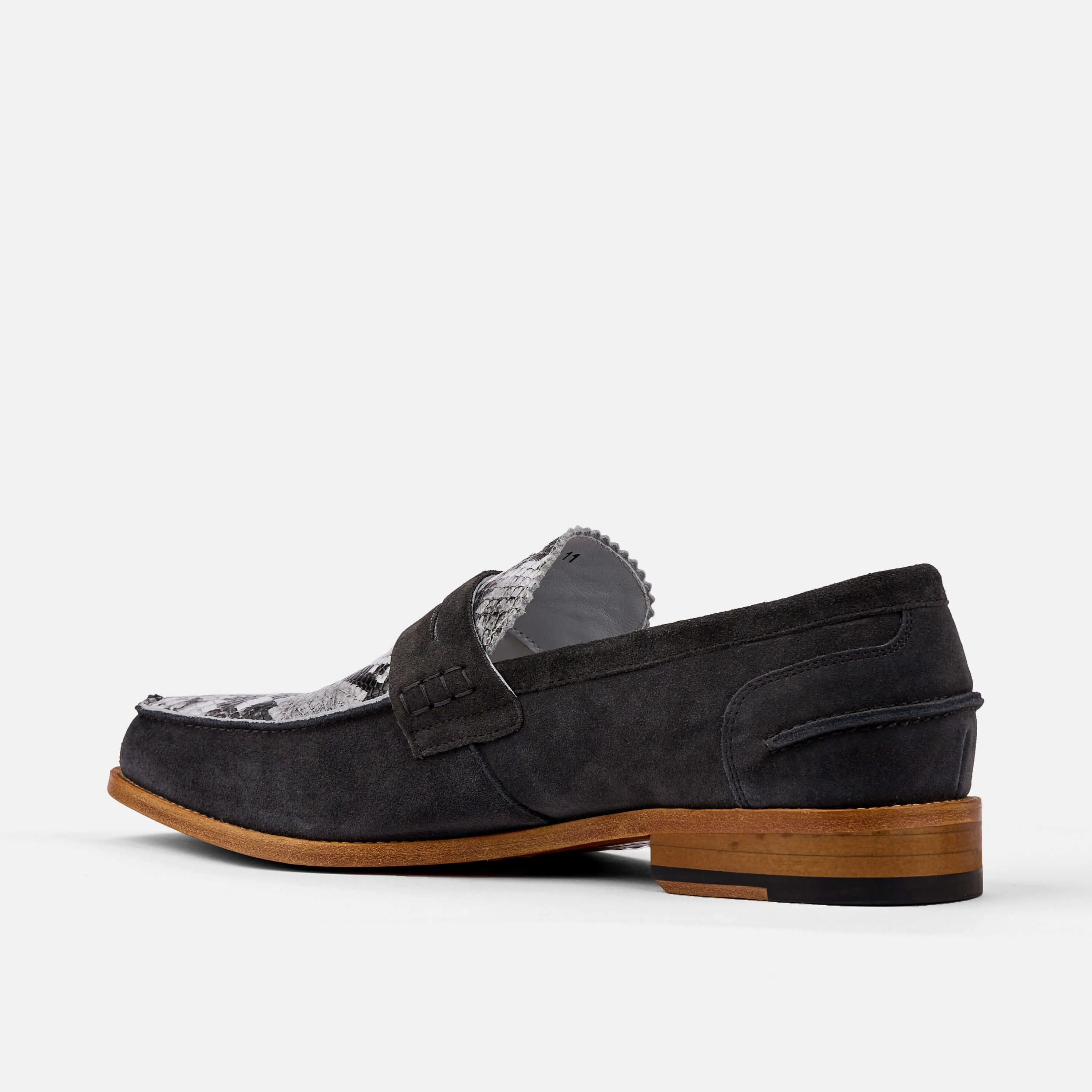 Abe Smoke Suede Penny Loafers