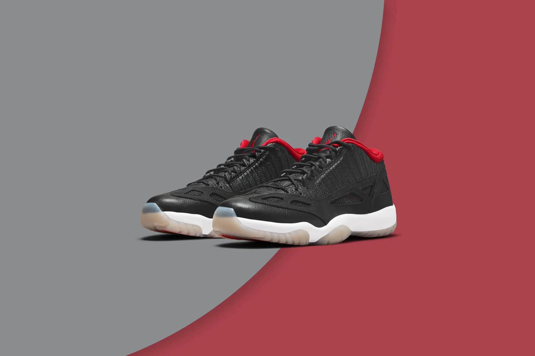 Air Jordan 11 Retro Low IE 'Bred' - Black/True Red/Multi