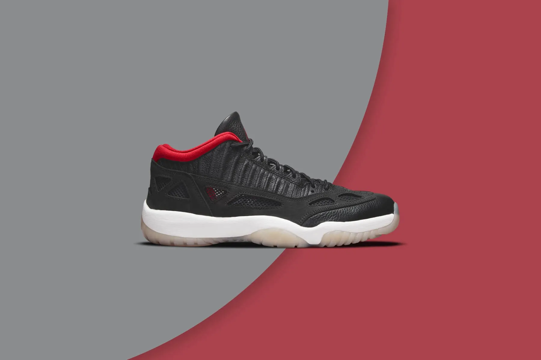 Air Jordan 11 Retro Low IE 'Bred' - Black/True Red/Multi