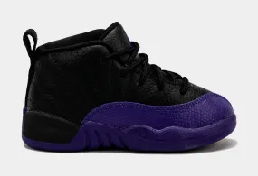 Air Jordan 12 Retro Field Purple Infant Toddler Lifestyle Shoes (Black/Purple)