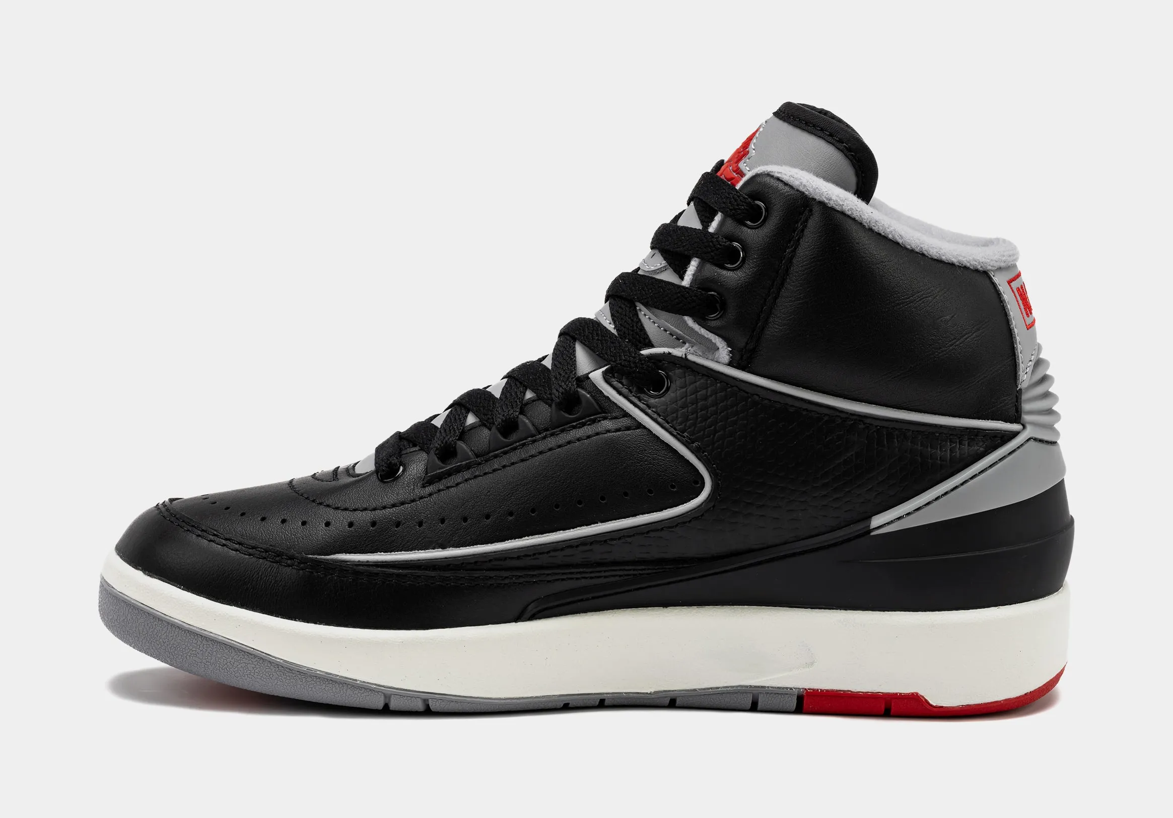 Air Jordan 2 Retro Black Cement Grade School Lifestyle Shoes (Black/Cement Grey)