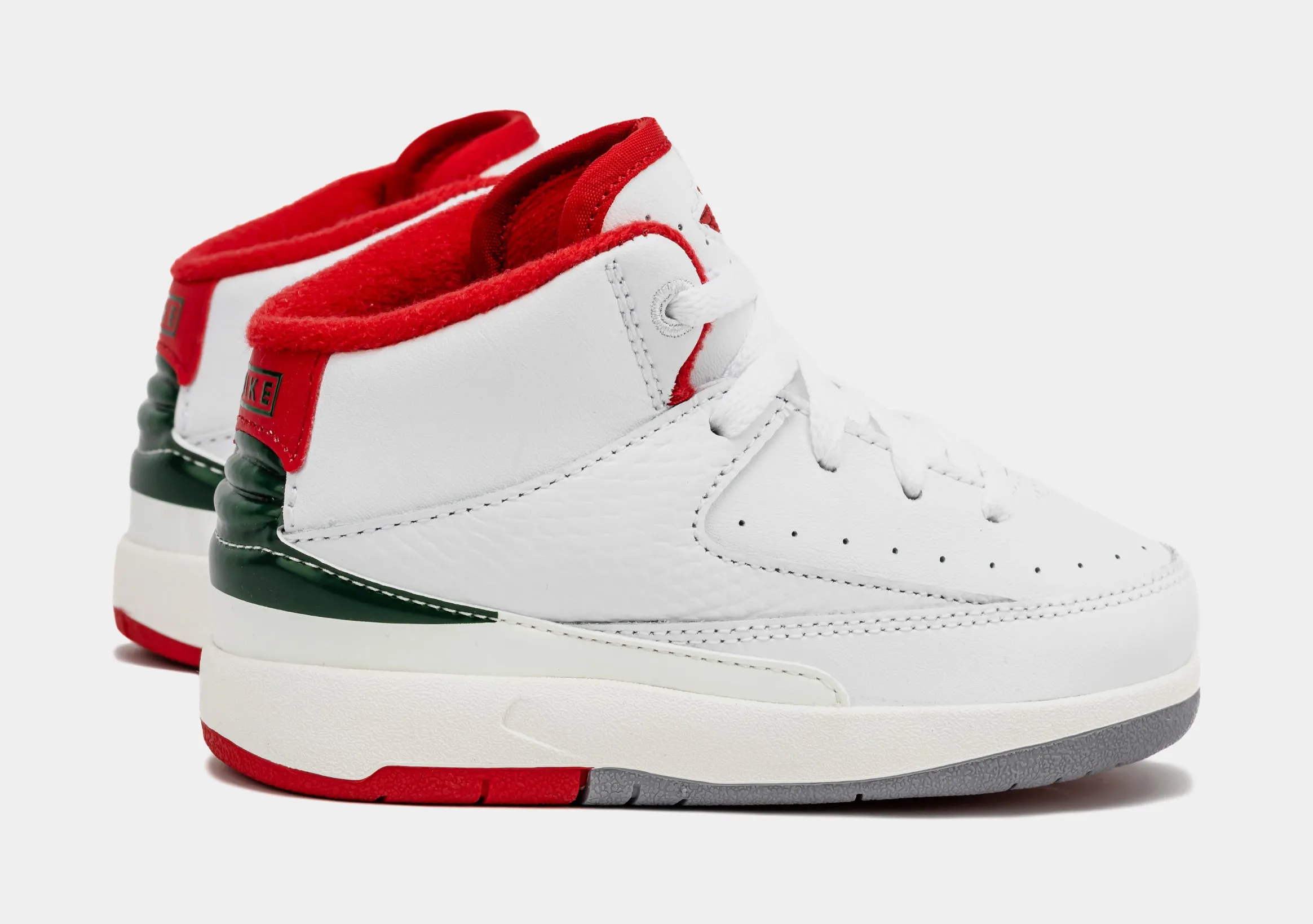 Air Jordan 2 Retro Italy Infant Toddler Lifestyle Shoes (White/Red) Free Shipping