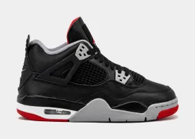 Air Jordan 4 Retro Bred Reimagined Grade School Lifestyle Shoes (Black/Fire Red/Cement Grey)