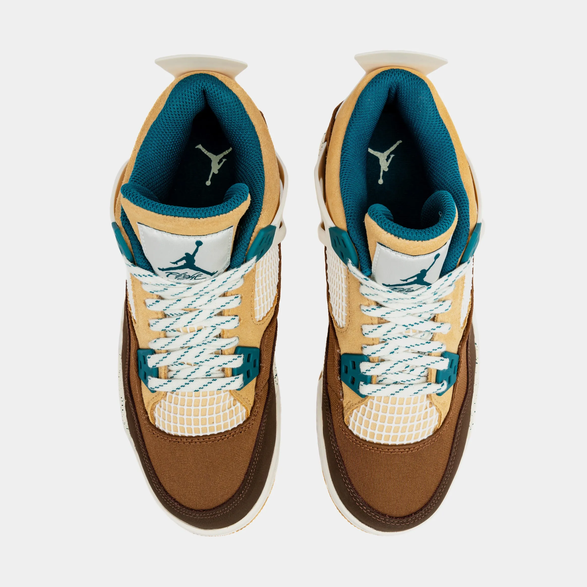 Air Jordan 4 Retro Cacao Wow Grade School Lifestyle Shoes (Cacao Wow/Geode Teal) Free Shipping