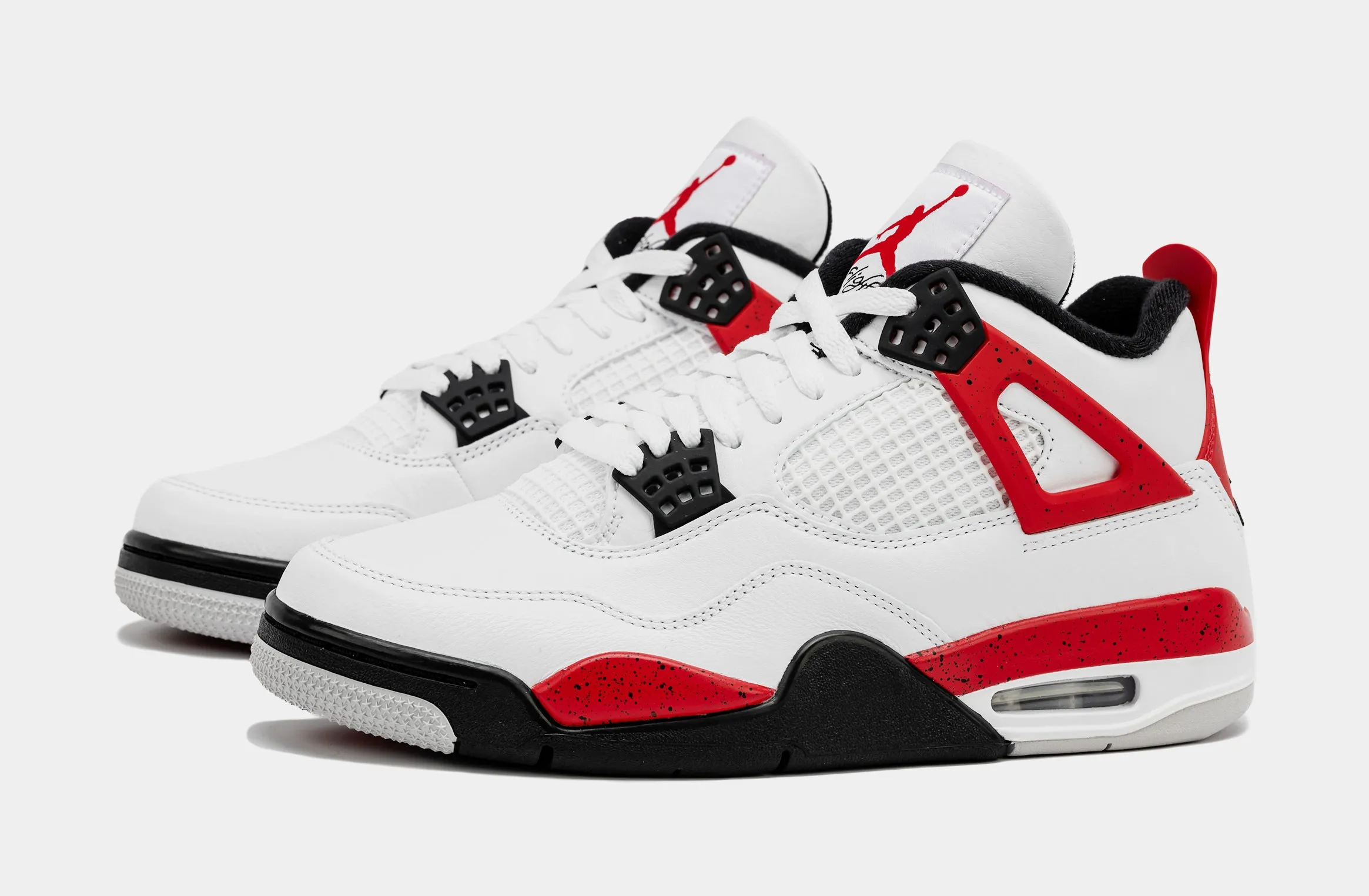 Air Jordan 4 Retro Red Cement Mens Lifestyle Shoes (White/Red) Limit One Per Customer