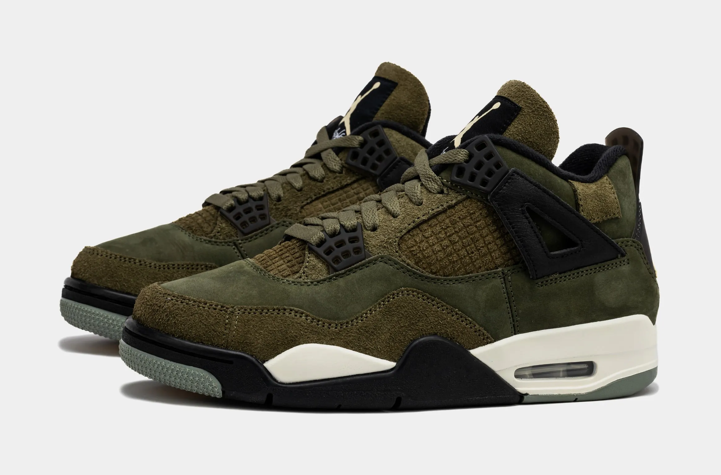 Air Jordan 4 Retro SE Craft Olive Mens Lifestyle Shoes (Medium Olive) Free Shipping