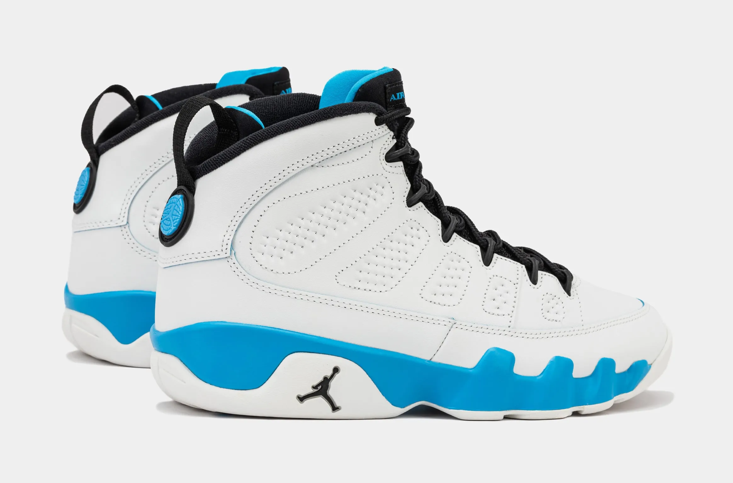 Air Jordan 9 Retro Powder Blue Mens Lifestyle Shoes (Summit White/Black/Powder Blue)