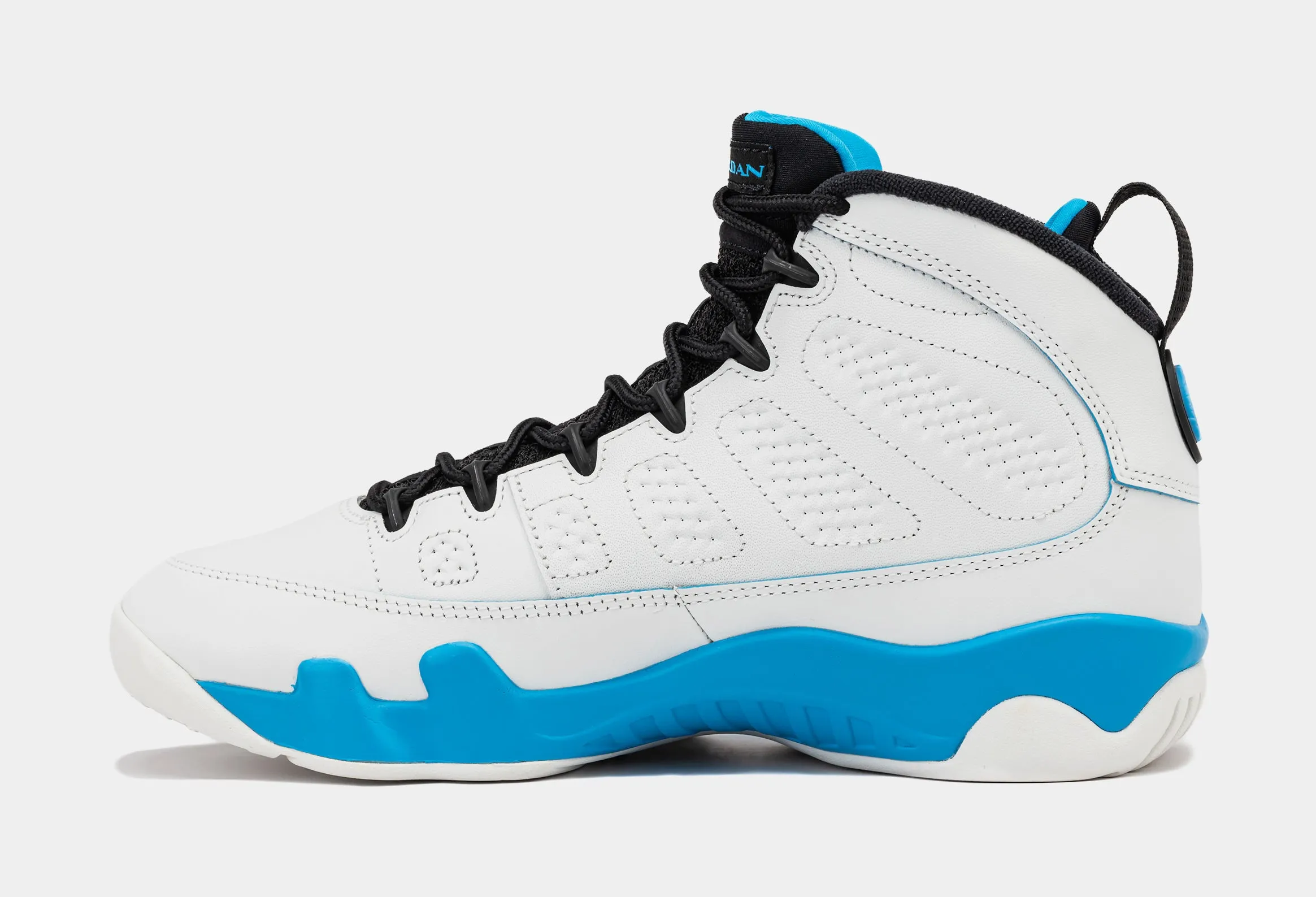 Air Jordan 9 Retro Powder Blue Mens Lifestyle Shoes (Summit White/Black/Powder Blue)