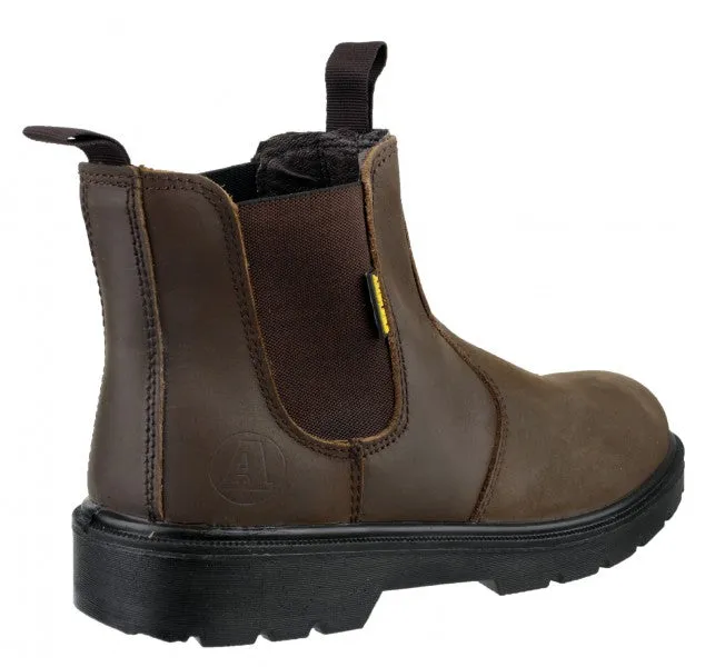 Ambler Steel Toe Brown Pull Up Work Boot Brown