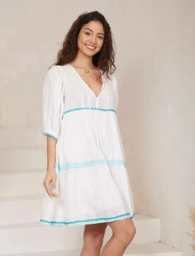 Annabelle Ric Rac Mini Dress - Summer Breeze