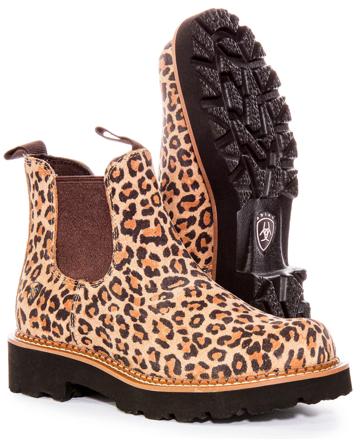 Ariat Fatbaby Twin Chelsea Boots In Leopard