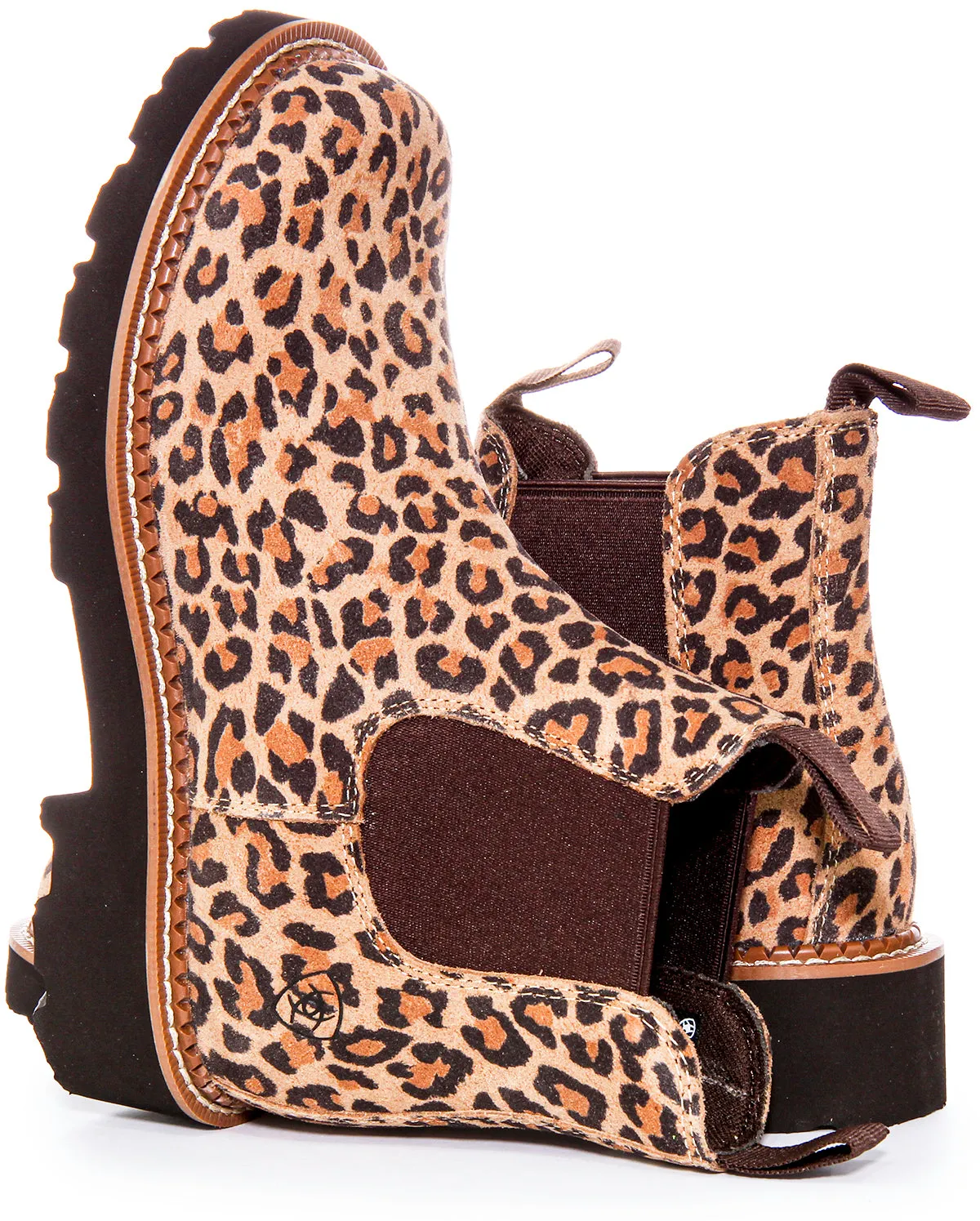 Ariat Fatbaby Twin Chelsea Boots In Leopard