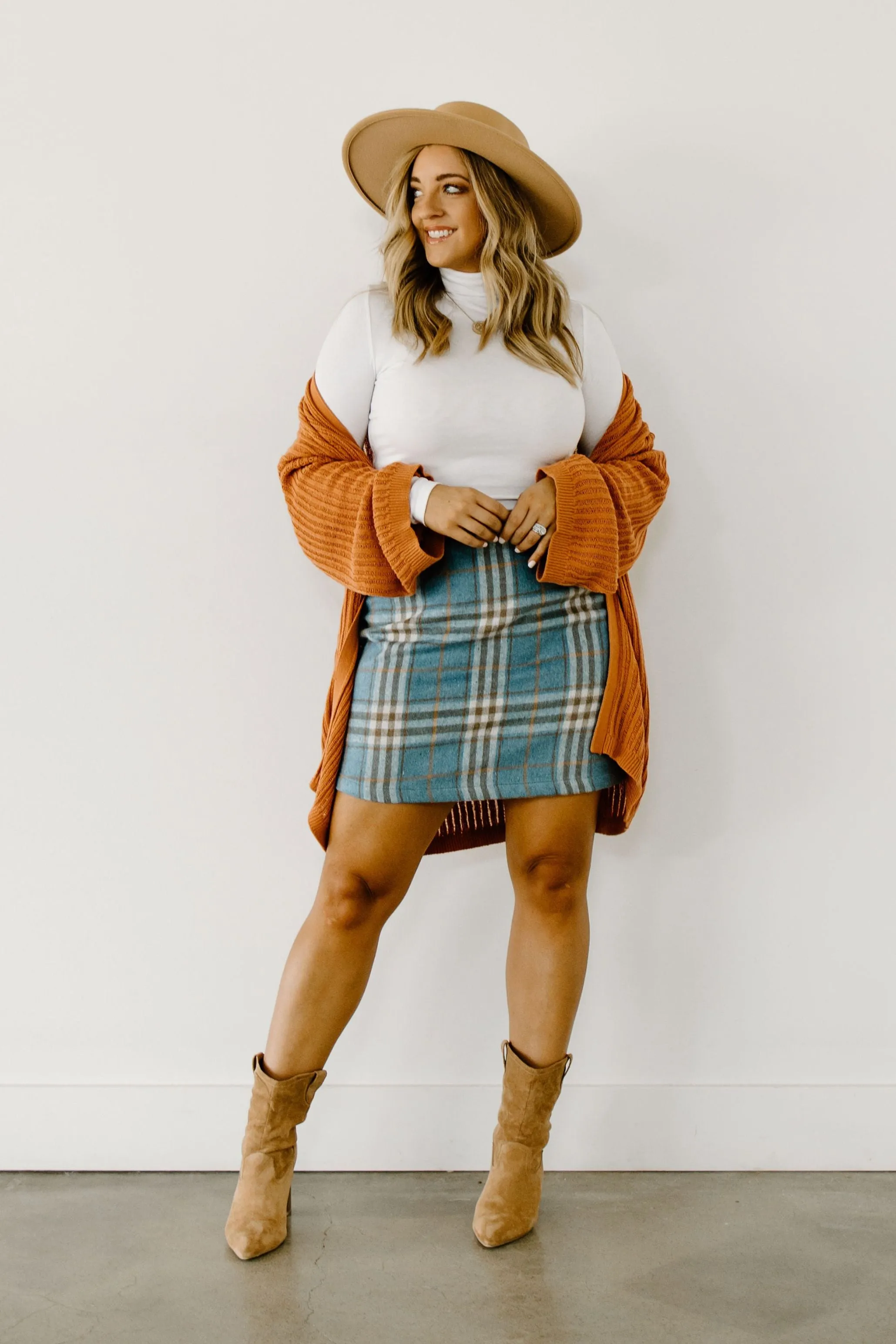 As If- Blue Plaid Mini Skirt