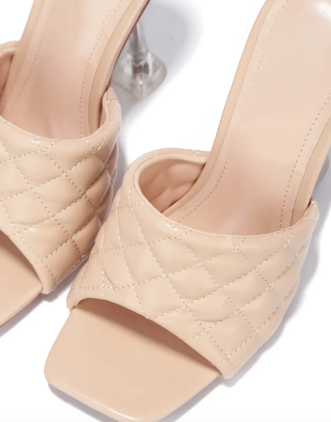 Audrey Quilted Heels - Nude