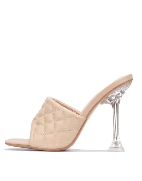 Audrey Quilted Heels - Nude