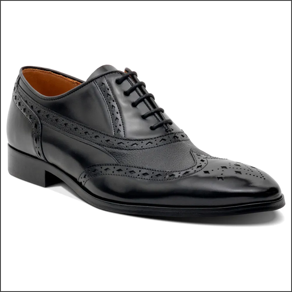 Barker Bampton - Black Hi-Shine/Grain Oxford Brogue*