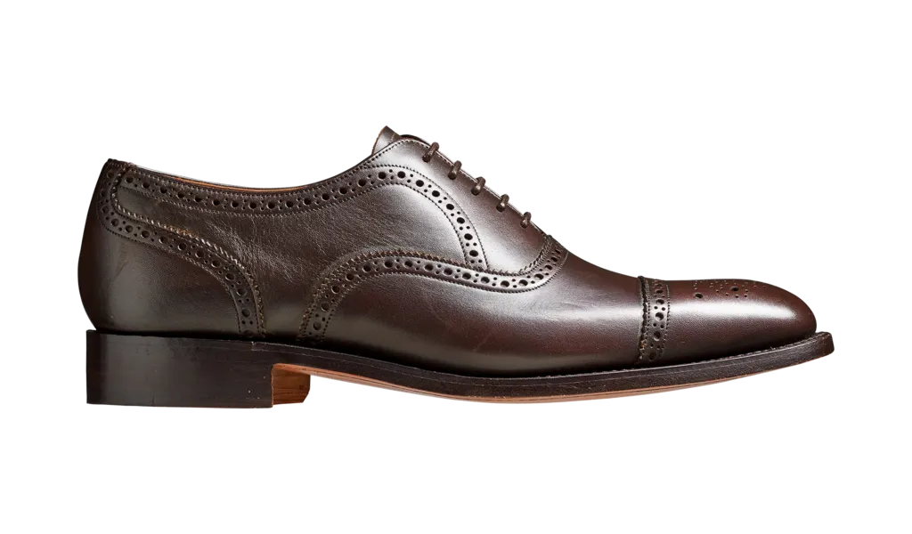 Barker Mirfield Oxford Semi Brogue Shoe - Expresso Calf