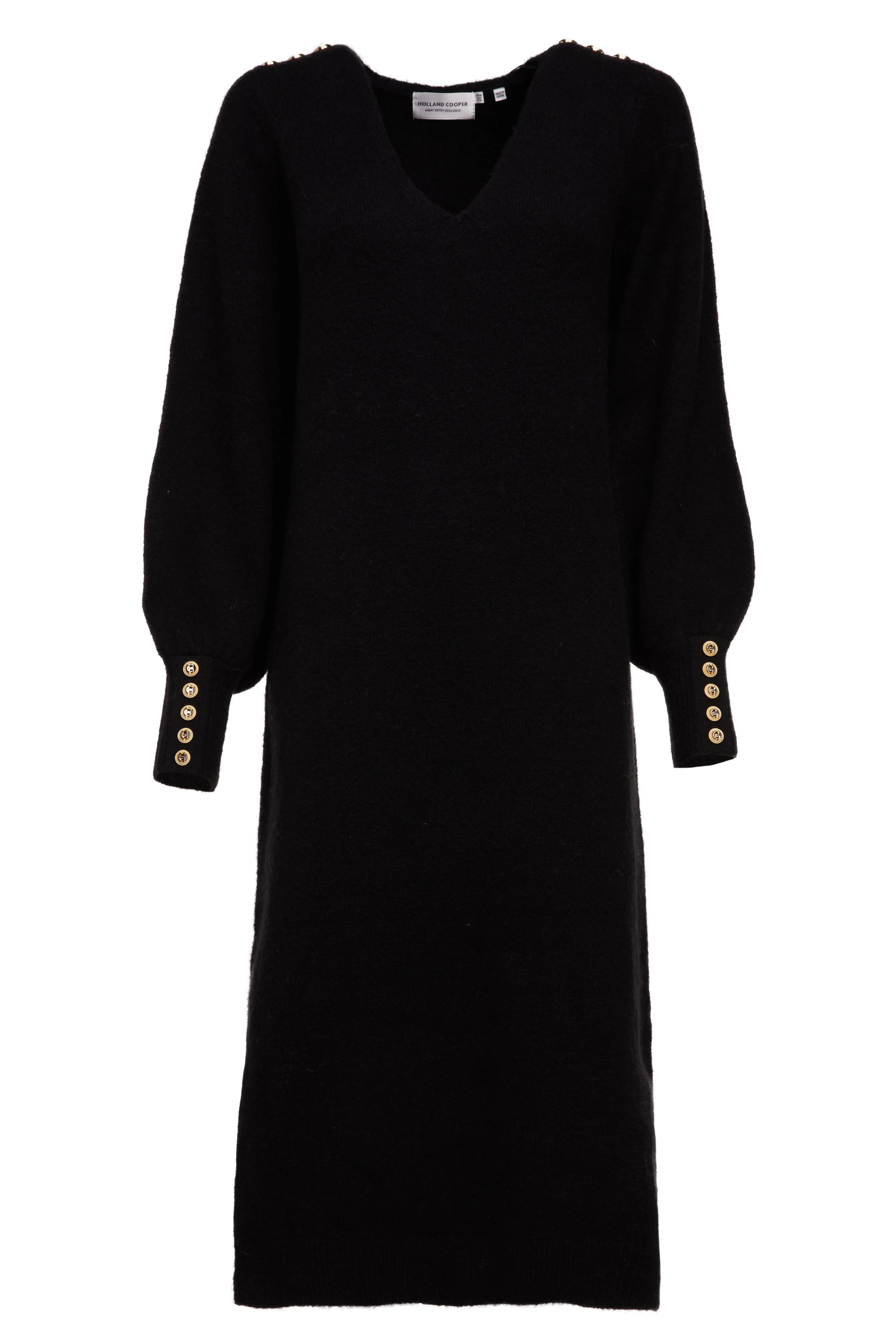 Berkeley V-Neck Dress (Black)