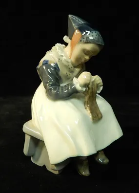 Bing & Gr?ndahl Woman Sewing Figurine