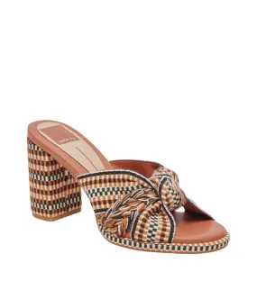 Brilah Woven Heeled Sanals in Tan Multi