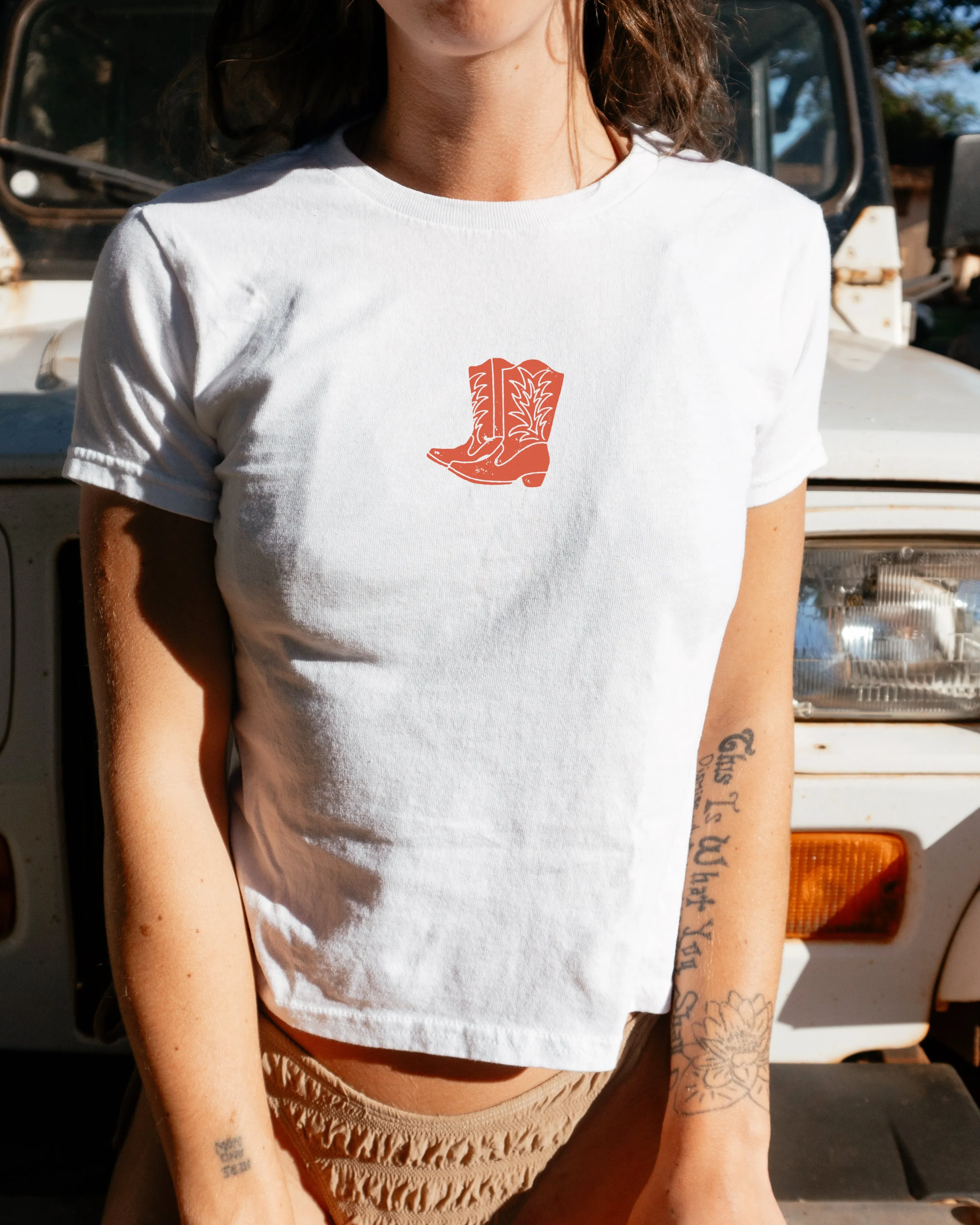 Cowboy boots 90s Baby Tee