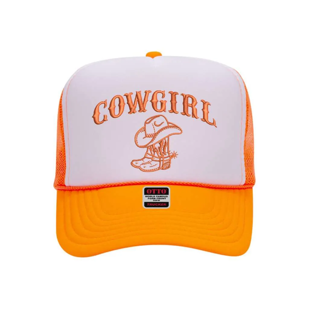 Cowgirl Boots Two Tone Trucker Hat