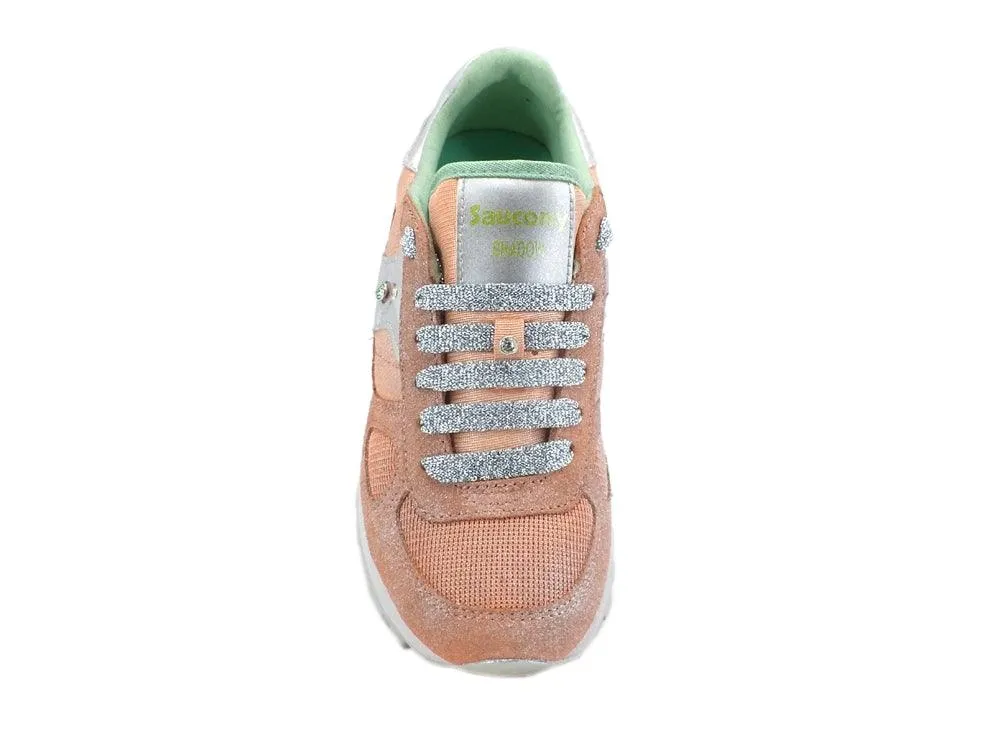 CUSTOM / SAUCONY Shadow Sneaker Melon Green Silver Spray S1108-746