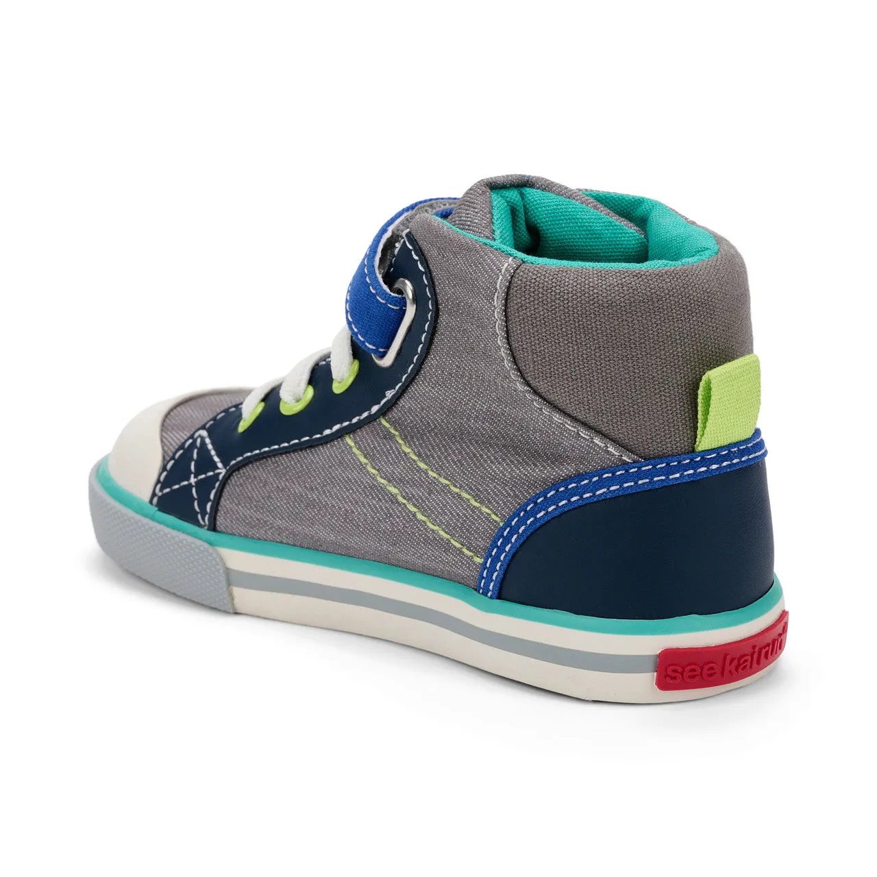 Dane Hi-Top Canvas Sneaker - Gray Denim/Blue