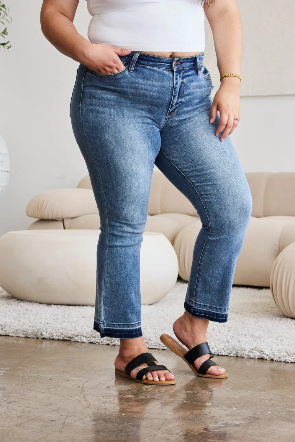 Denim Switch Cropped Jeans by Judy Blue