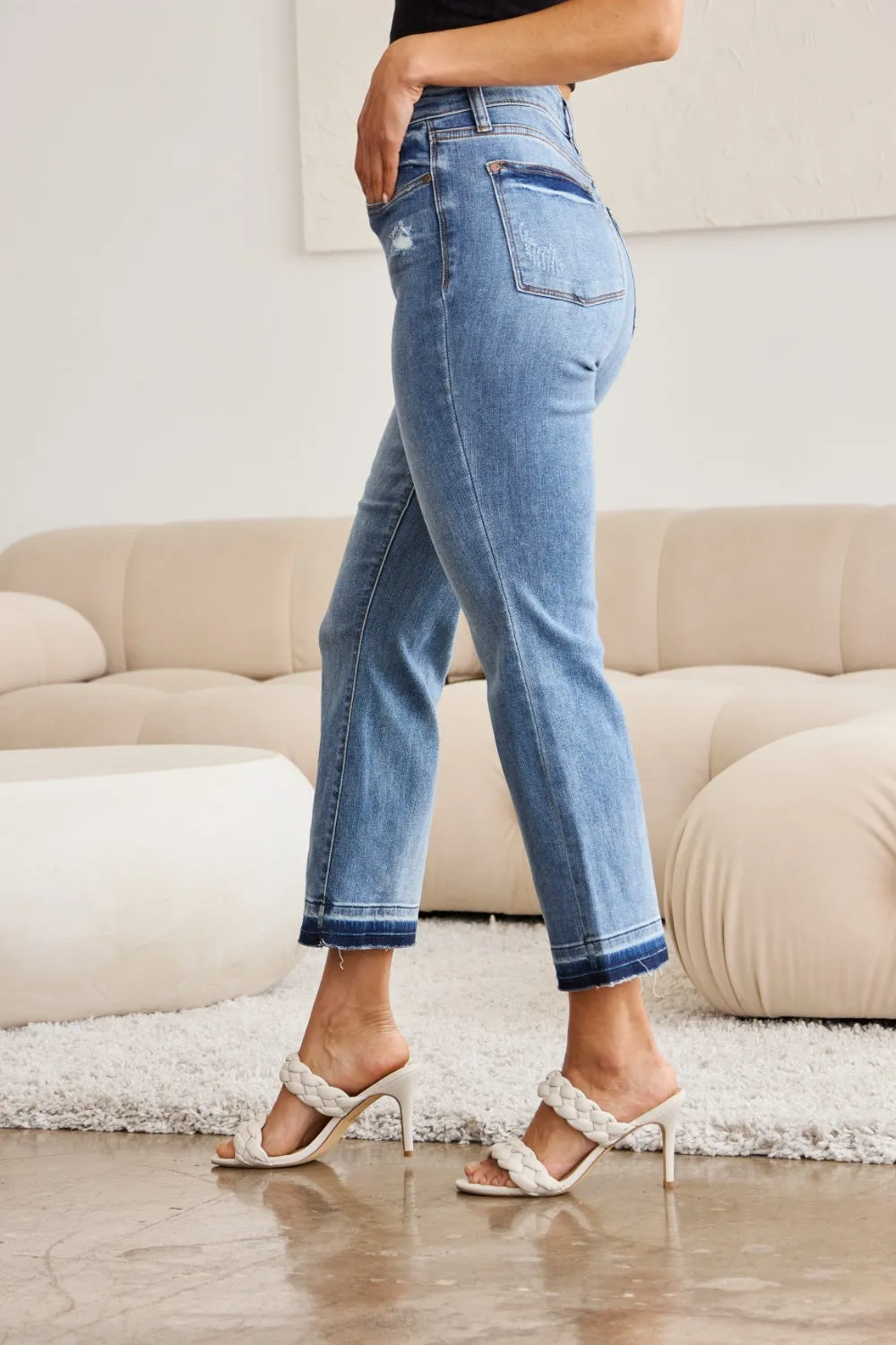 Denim Switch Cropped Jeans by Judy Blue