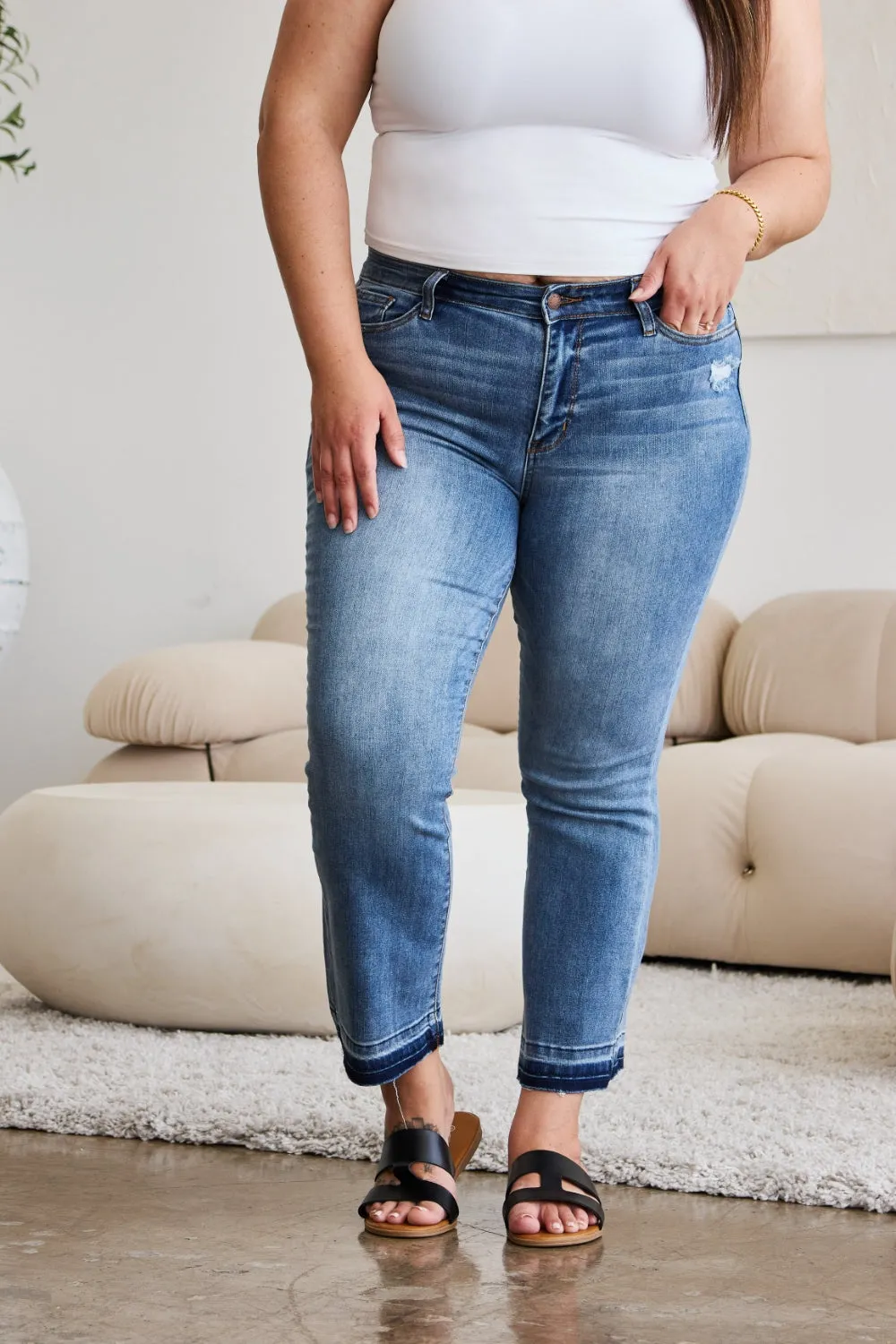 Denim Switch Cropped Jeans by Judy Blue