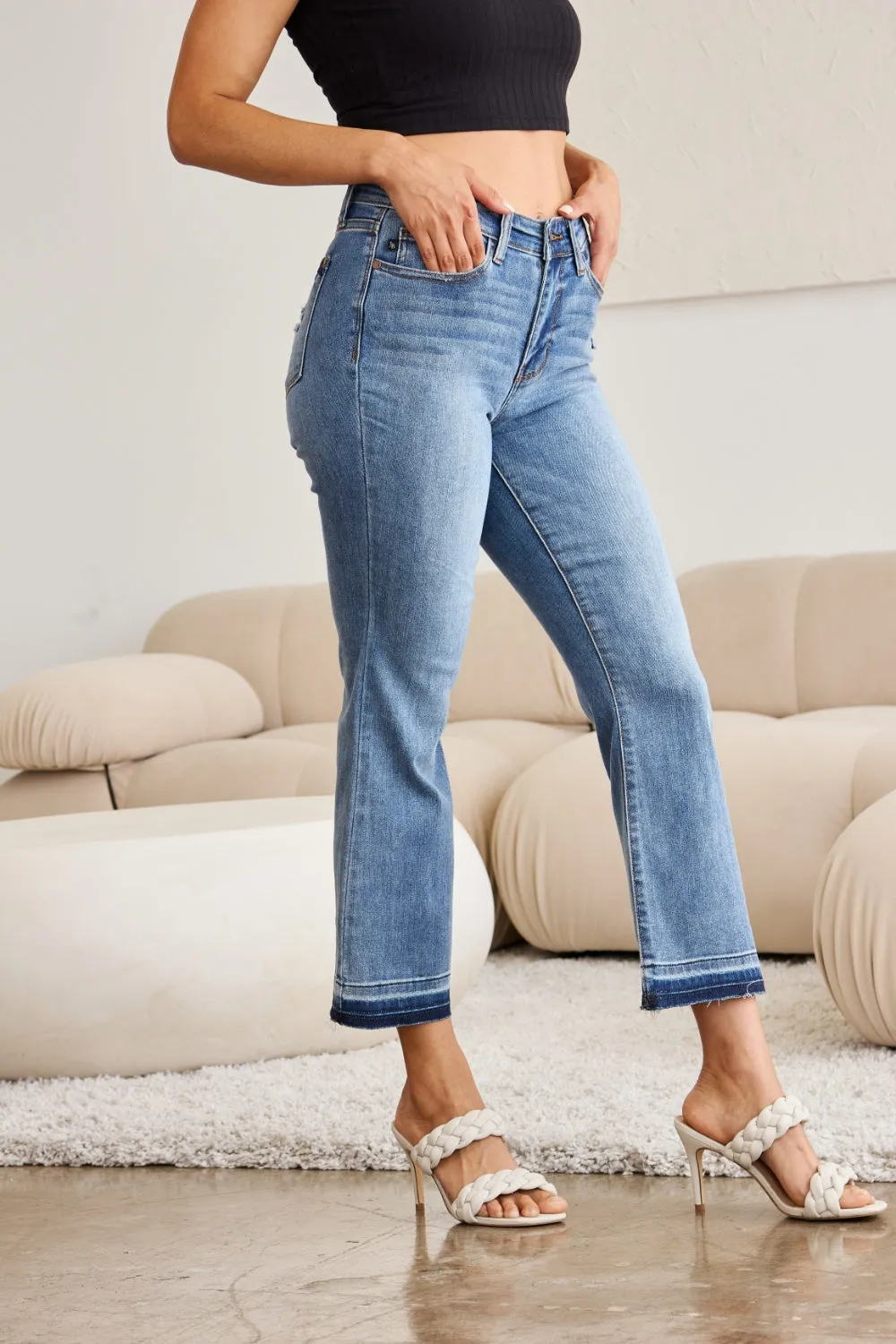 Denim Switch Cropped Jeans by Judy Blue