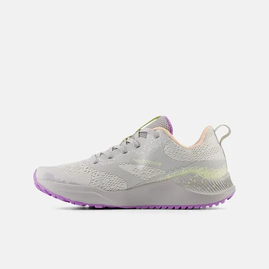 DynaSoft Nitrel v5 Trail Shoe - Grey Matter with Guava Ice and Purple Fade