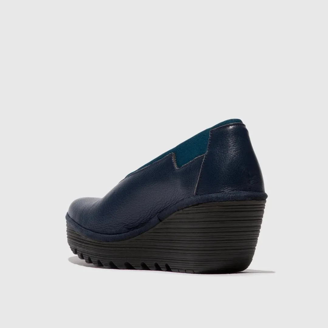 Fly London YOZA Leather Shoe | Black   Ocean