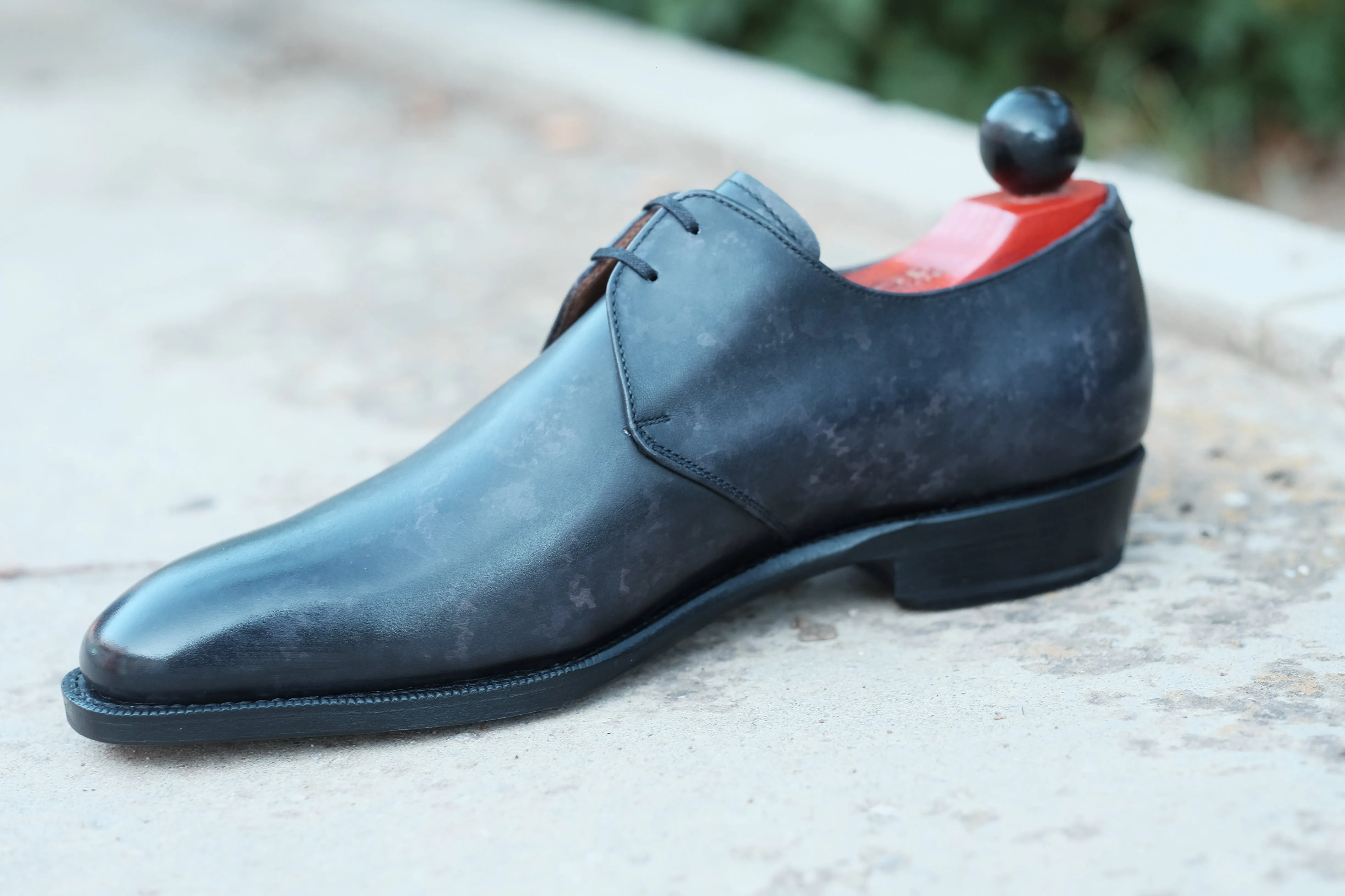 Fremont - MTO - Black Marble Patina - LPB Last - Single Leather Sole