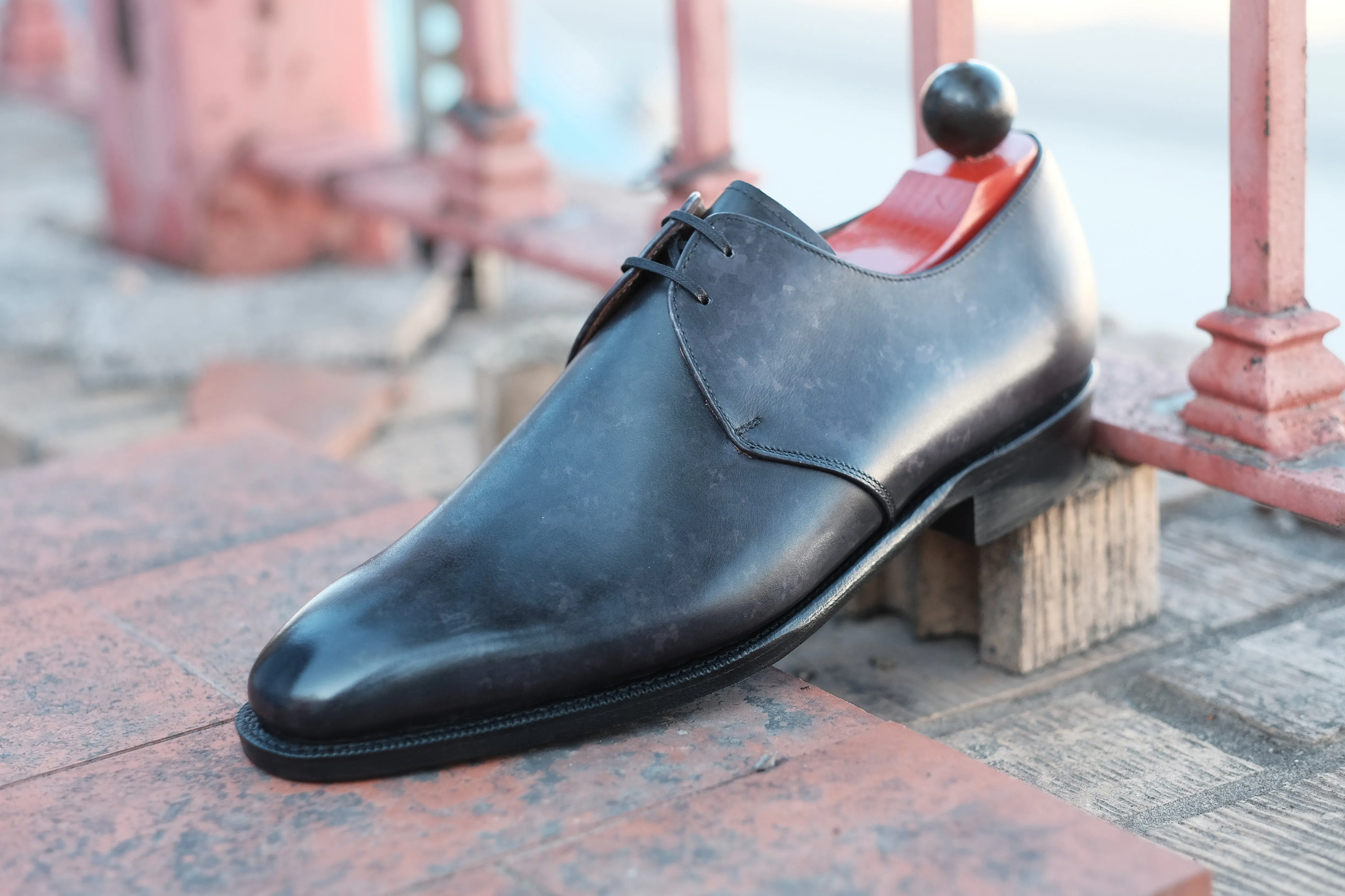 Fremont - MTO - Black Marble Patina - LPB Last - Single Leather Sole