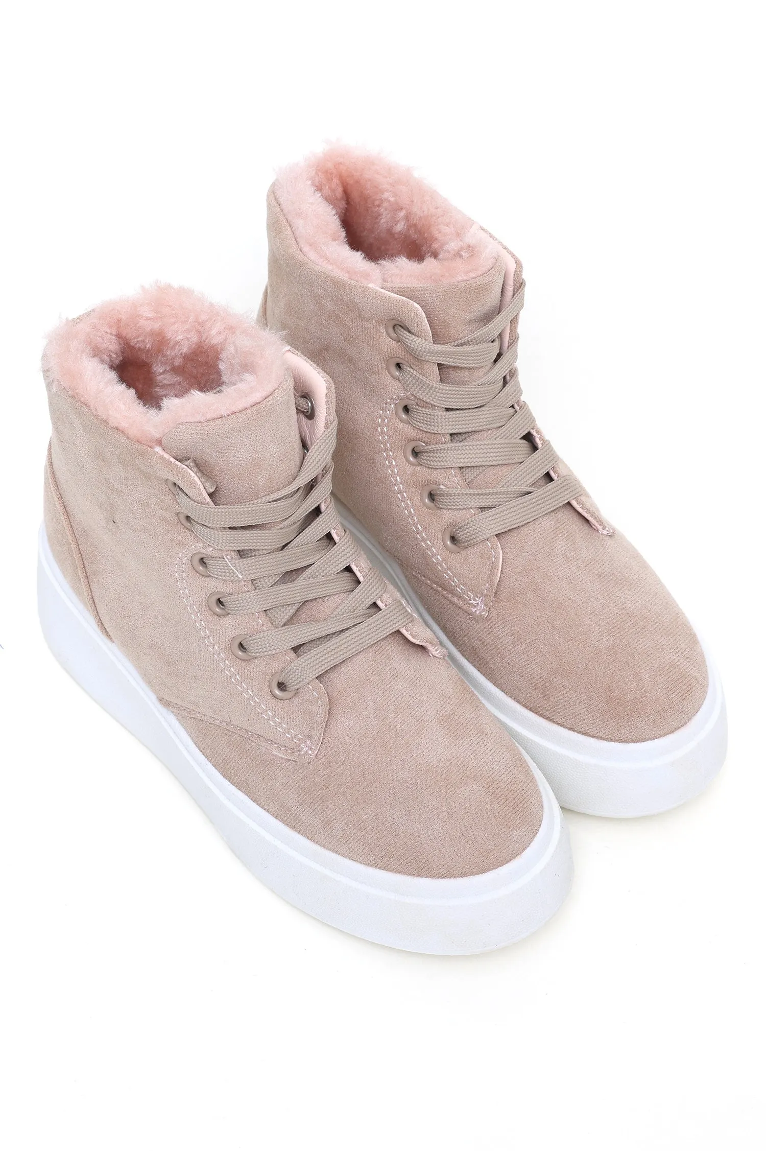 FUR BOOTS-BEIGE