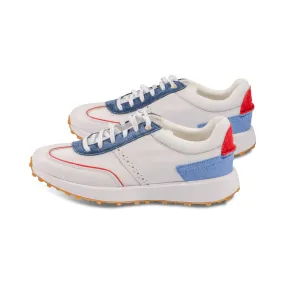 Glenda White/ Multi Blue Leather S24