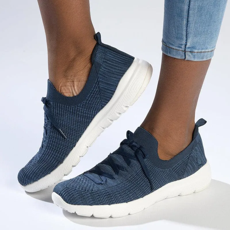 Hush Puppies Roxie Knitted Mesh Sneaker - Navy