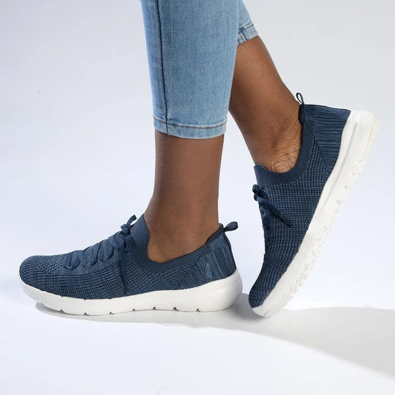 Hush Puppies Roxie Knitted Mesh Sneaker - Navy