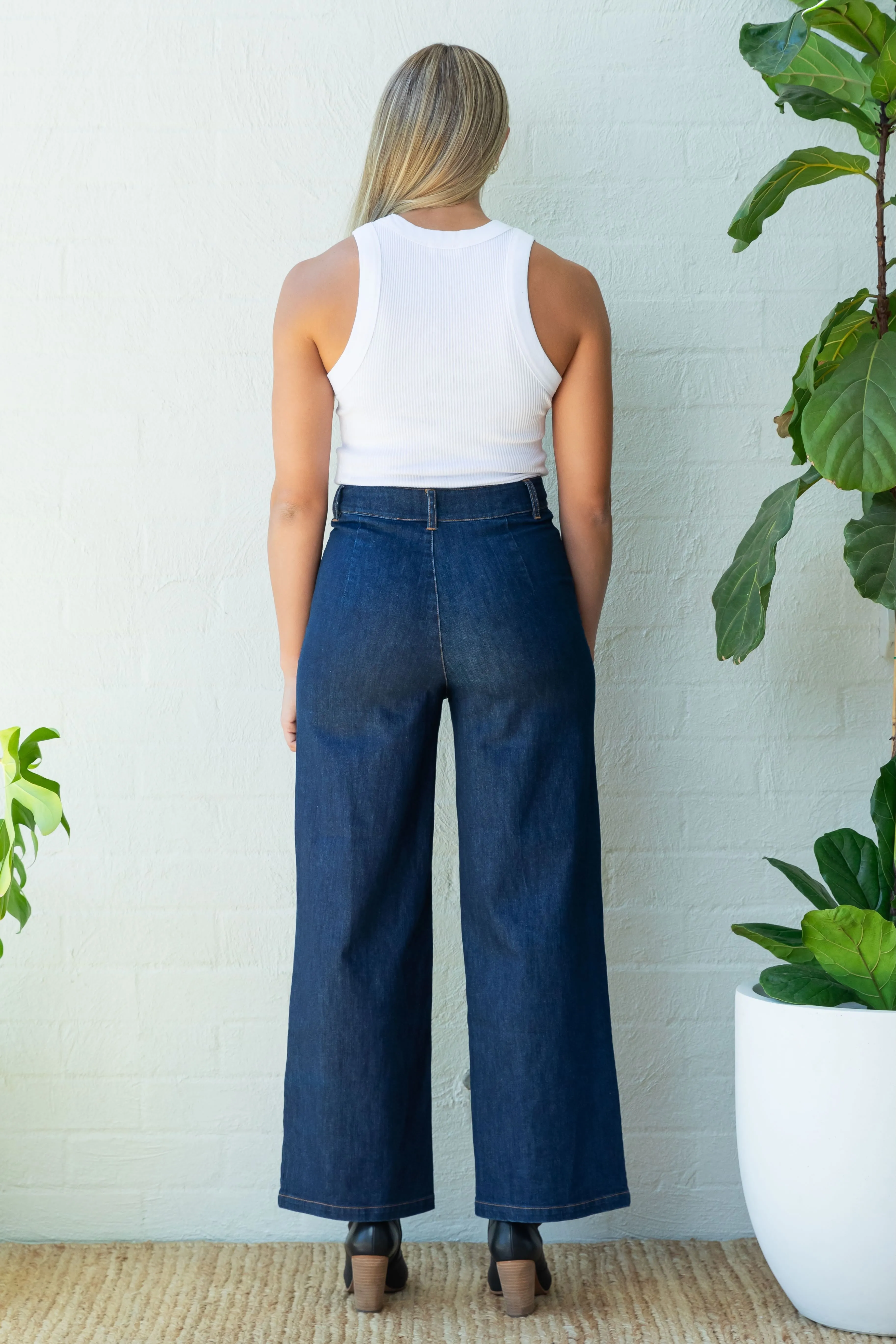 Indigo Denim High Waisted Pants