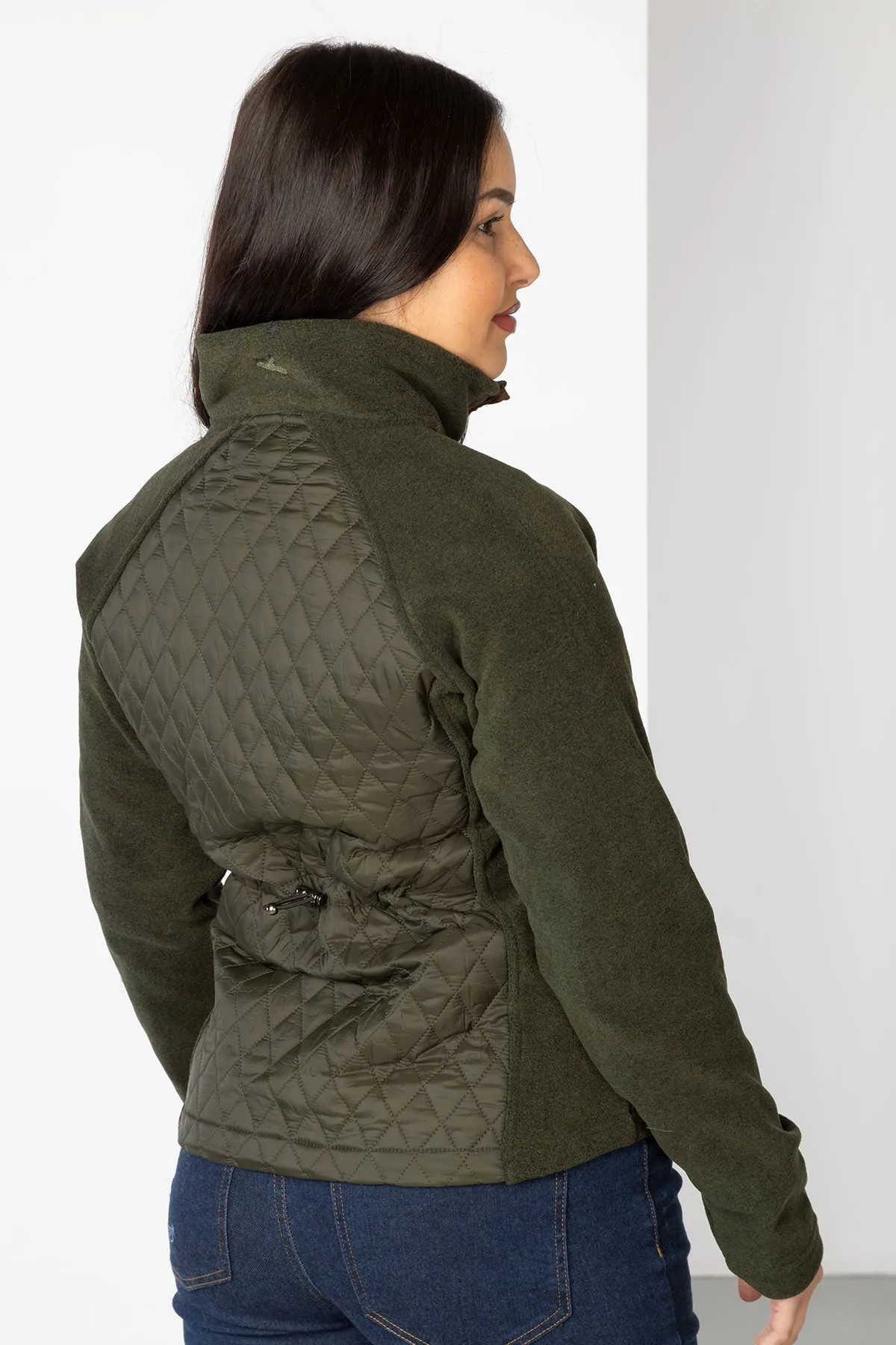 Ladies Diamond Quilted Hybrid Jacket - Huggate