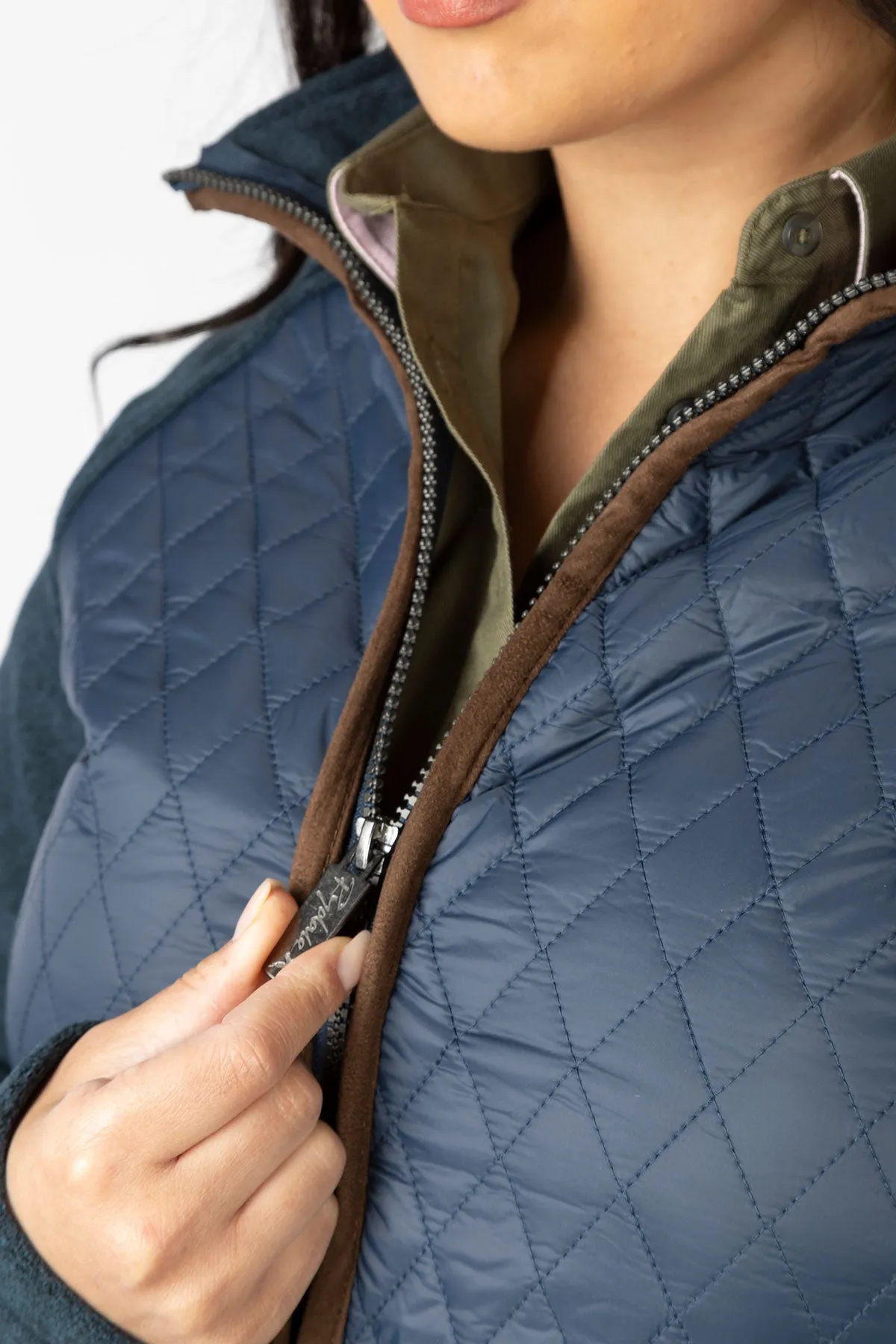 Ladies Diamond Quilted Hybrid Jacket - Huggate