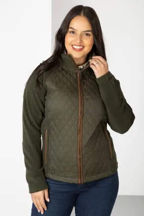 Ladies Diamond Quilted Hybrid Jacket - Huggate