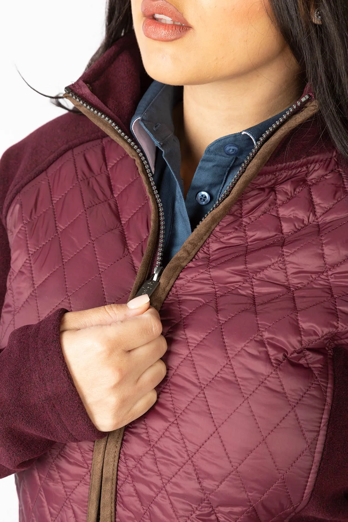 Ladies Diamond Quilted Hybrid Jacket - Huggate