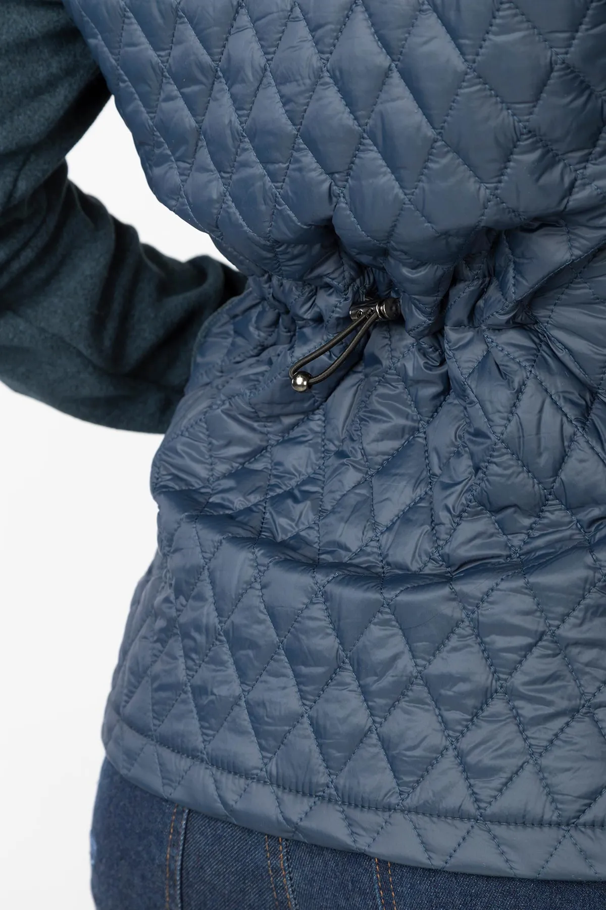 Ladies Diamond Quilted Hybrid Jacket - Huggate