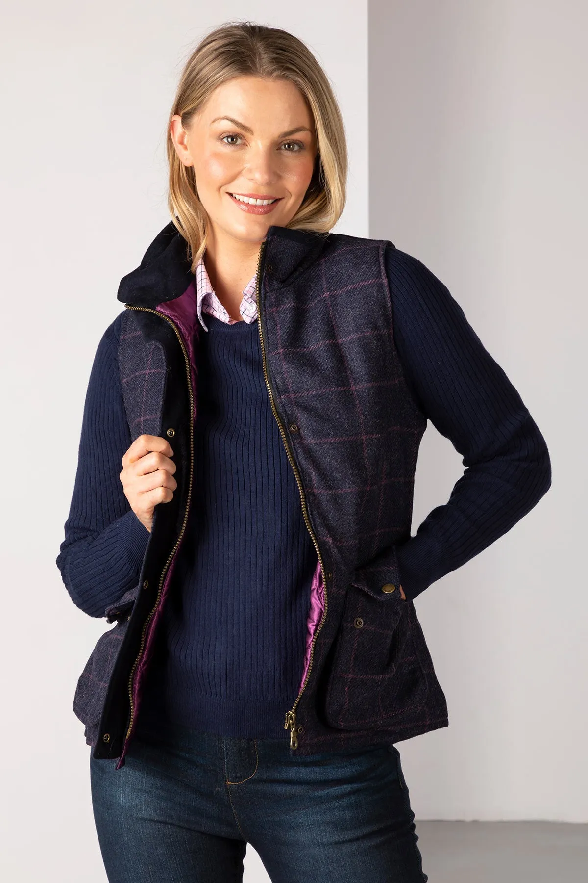 Ladies Elegant Helmsley Tweed Waistcoat